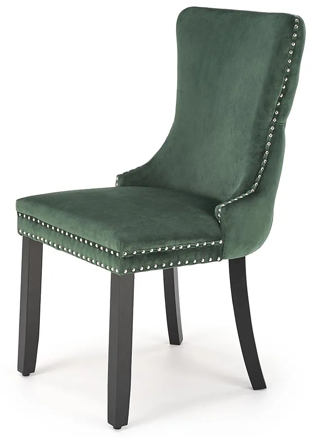 Zielone stylowe krzesło drewniane w stylu glamour K1-K46