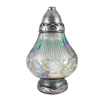 Znicz szklany 34 x 21 cm 39 h 130 g srebrny