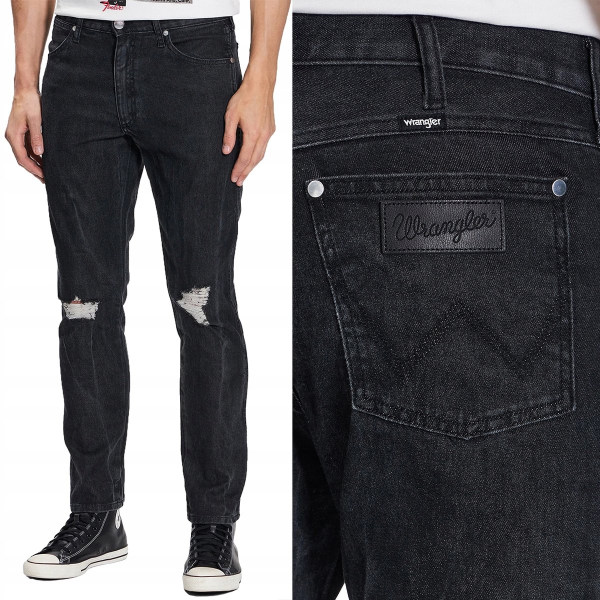 Wrangler LARSTON SLIM DZIURY Bass Black W34 L34