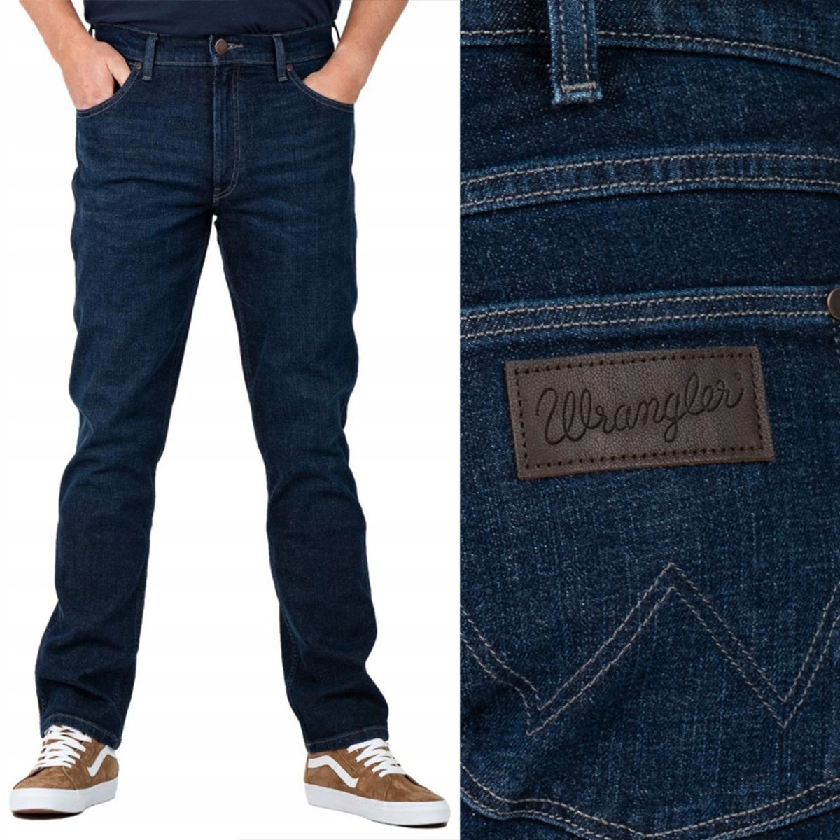 Wrangler GREENSBORO Wonderwall DELIKATNIE WYTARTY GRANATOWY DżINS W30 L32