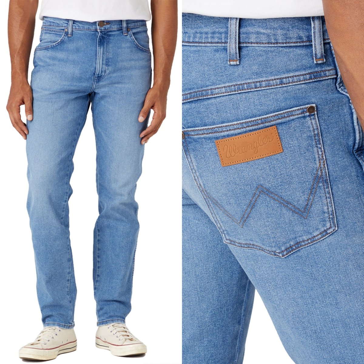 Wrangler RIVER Cool Twist 365 COOL KLASYCZNE ZWĘŻANE ODDYCHAJĄCE W36 L30