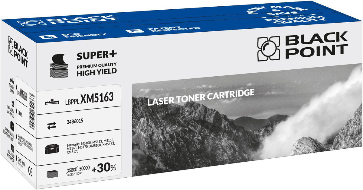 Toner Black Point LBPPLXM5163 zamiennik Lexmark 24B6015 black