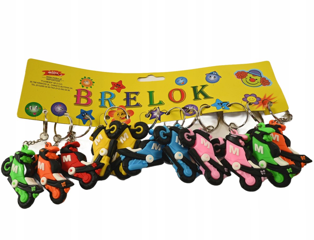 MOTOCYKL BRELOK DO KLUCZY PLECAKA PREZENT DLA KIEROWCY ZESTAW 12SZT