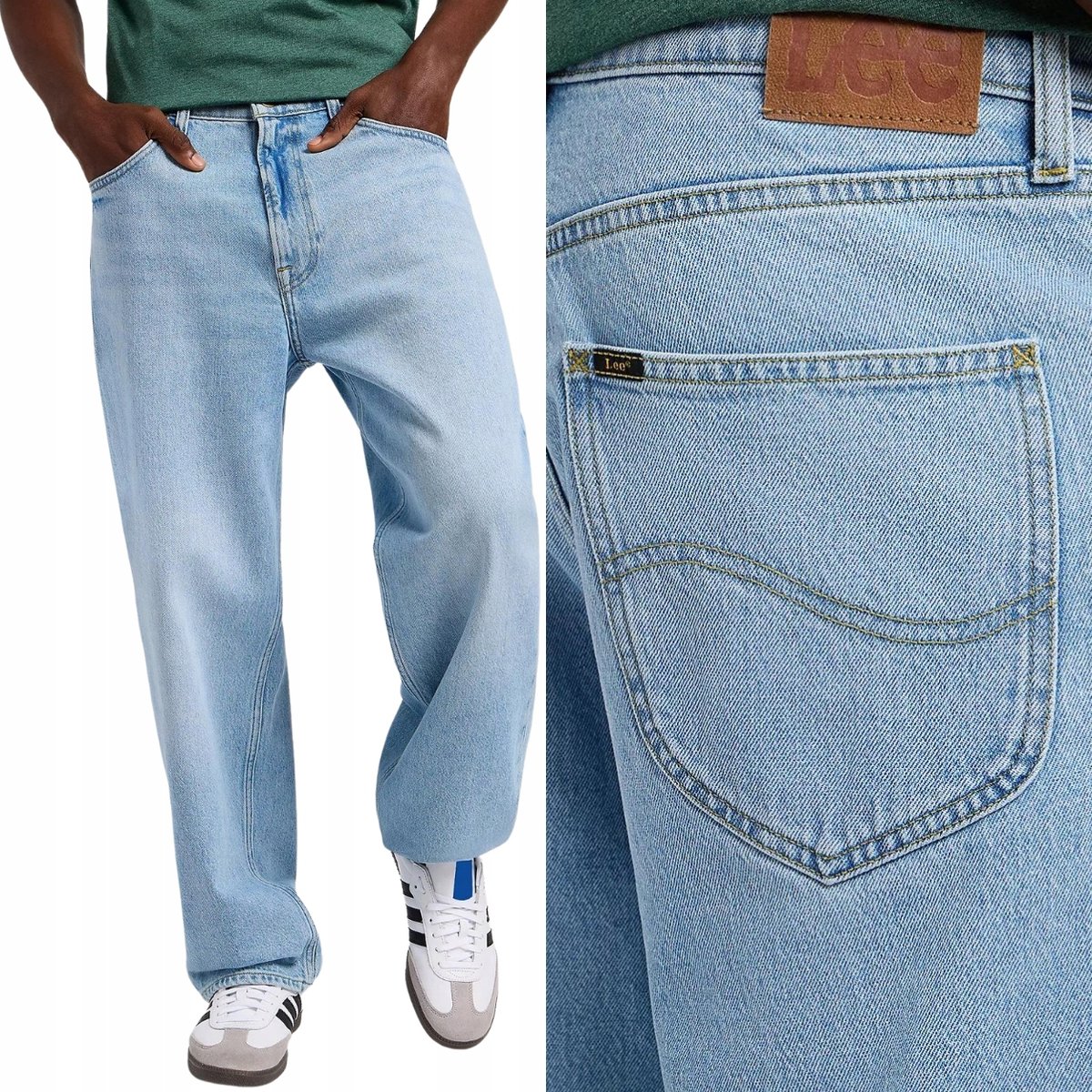 Lee ASHER LOOSE STRAIGHT Meadow Blue LUŹNE PROSTE BLUE DżINS W32 L32