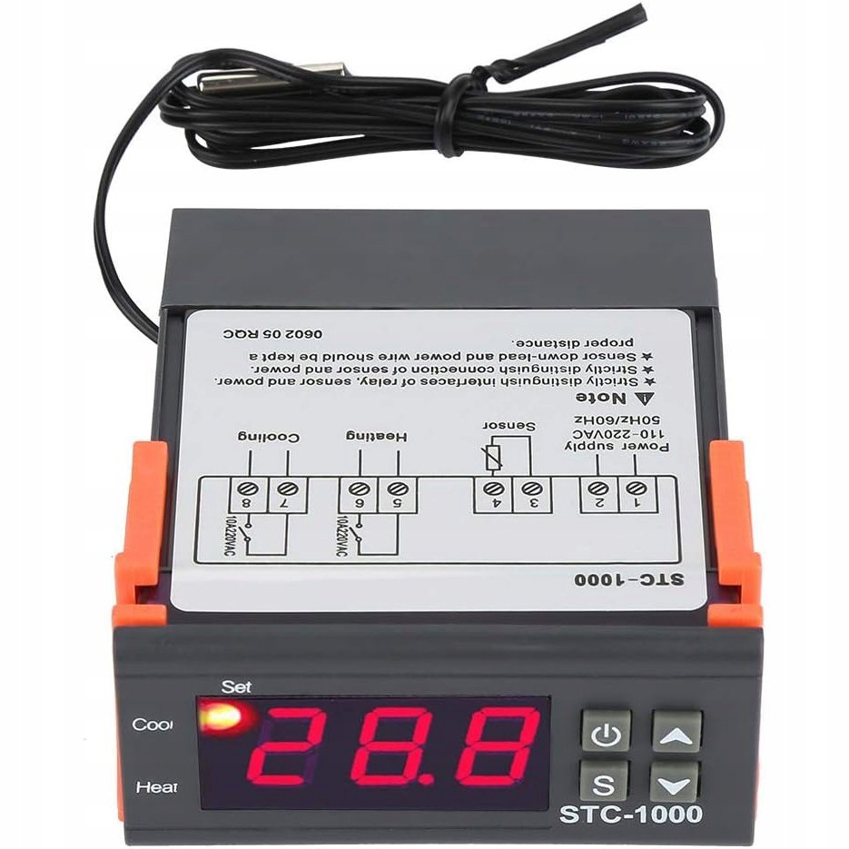 REGULATOR KONTROLER TEMPERATURY STEROWNIK STC-1000 230V AC 2300W TERMOSTAT