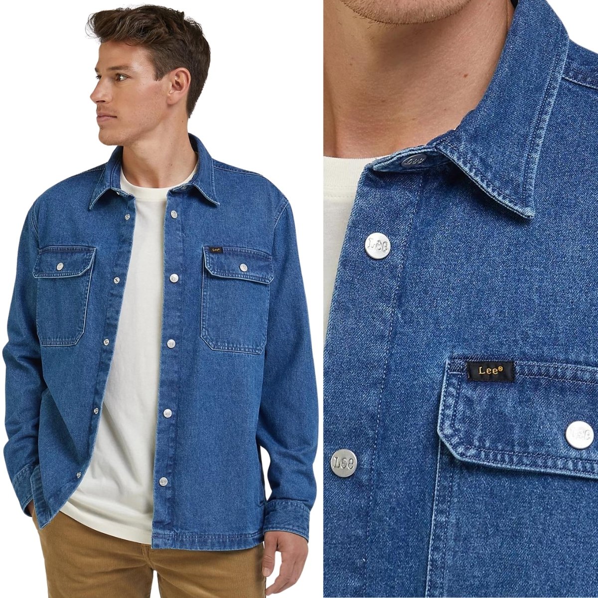 Lee WORKWEAR OVERSHIRT Deep Waters KOSZULA KURTKA KATANA DżINS REGULAR M
