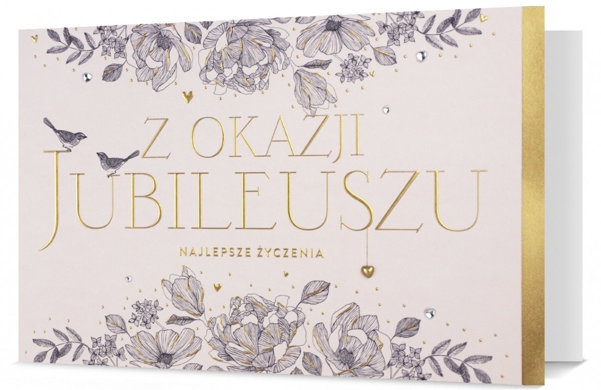 Gratulacje z okazji Jubileuszu , przepiękna kartka Duża Gold27