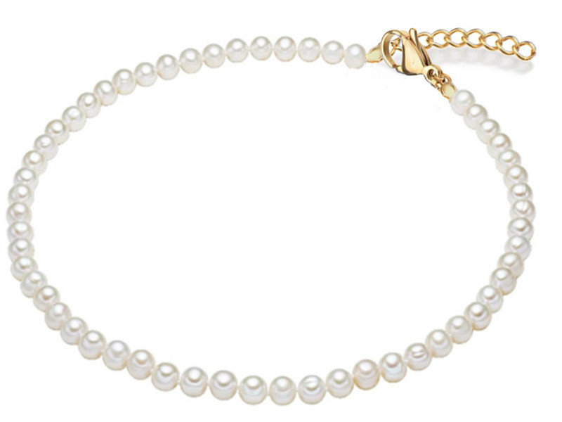 Naszyjnik z białych perełek klasyczny model kuleczki 4mm