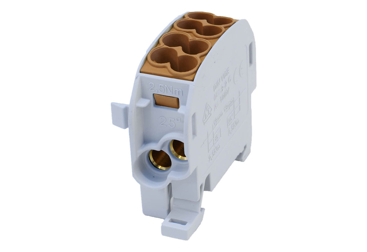 SIMET 81503015 SCB 25-Cu Blok rozdzielczy odgałęźny Cu 80110 SIMBLOCK brązowy