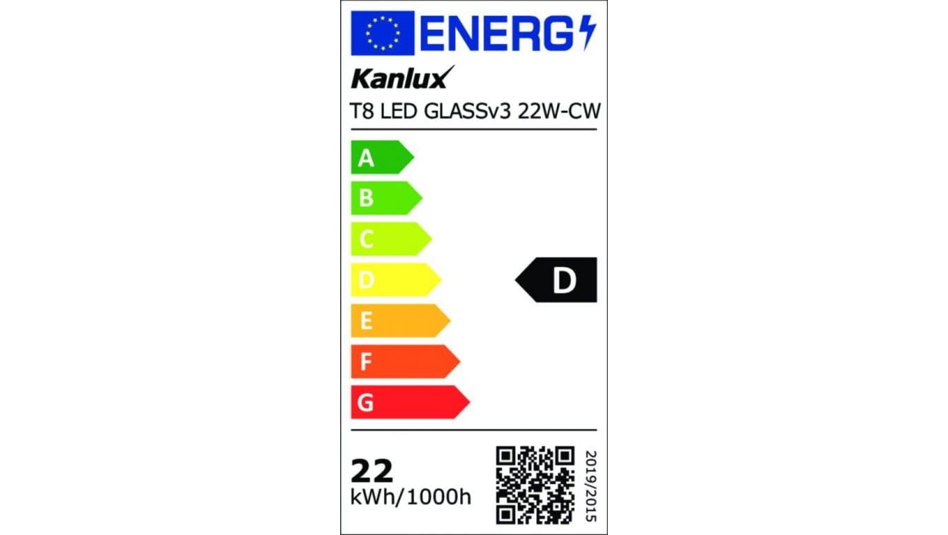 Świetlówka LEDtube T8 G13 1512mm 22W 3080lm 220-240V LED GLASSv3 6500K CW chłodna biel, mleczne szkło, kl.energ.D(nowa), 25000h