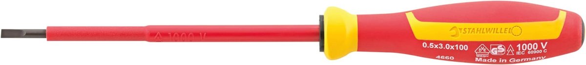 Wkrętak płaski 0,6x3,5x100mm, VDE/1000V, DRALL+ STAHLWILLE