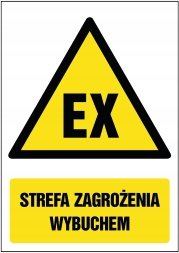 Tabliczka Strefa zagrożenia wybuchem 15x21cm PCV 1mm