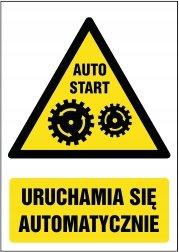Tabliczka Uruchamia się automatycznie 30x42cm PCV 3mm