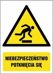 Naklejka Niebezpieczeństwo potknięcia się 30x42cm