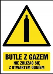 Tabliczka Butle z gazem nie zbliżać się z otwartym ogniem 30x42cm PCV 3mm