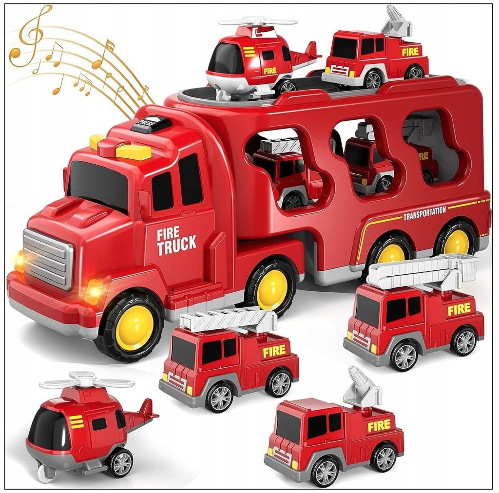Straż pożarna XXL ze światełkami i dźwiękiem +4 pojazdy ratunkowe JAKOŚĆ!