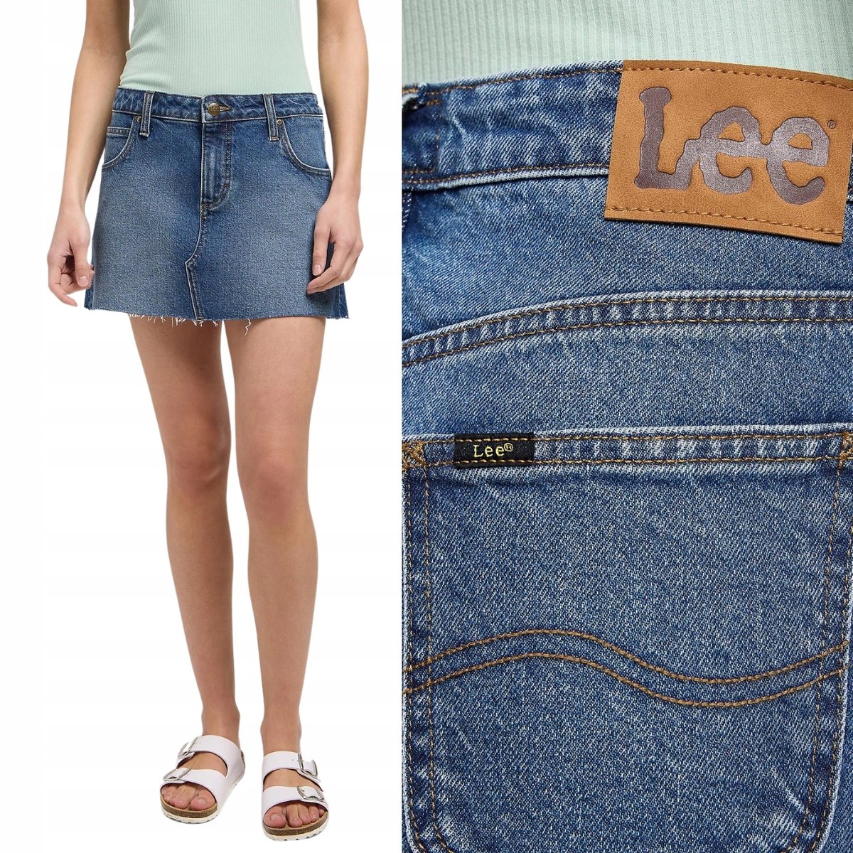 Lee MINI SKIRT Facets Of Blue JEANSOWA MINI SPÓDNICZKA BLUE DżINS W28