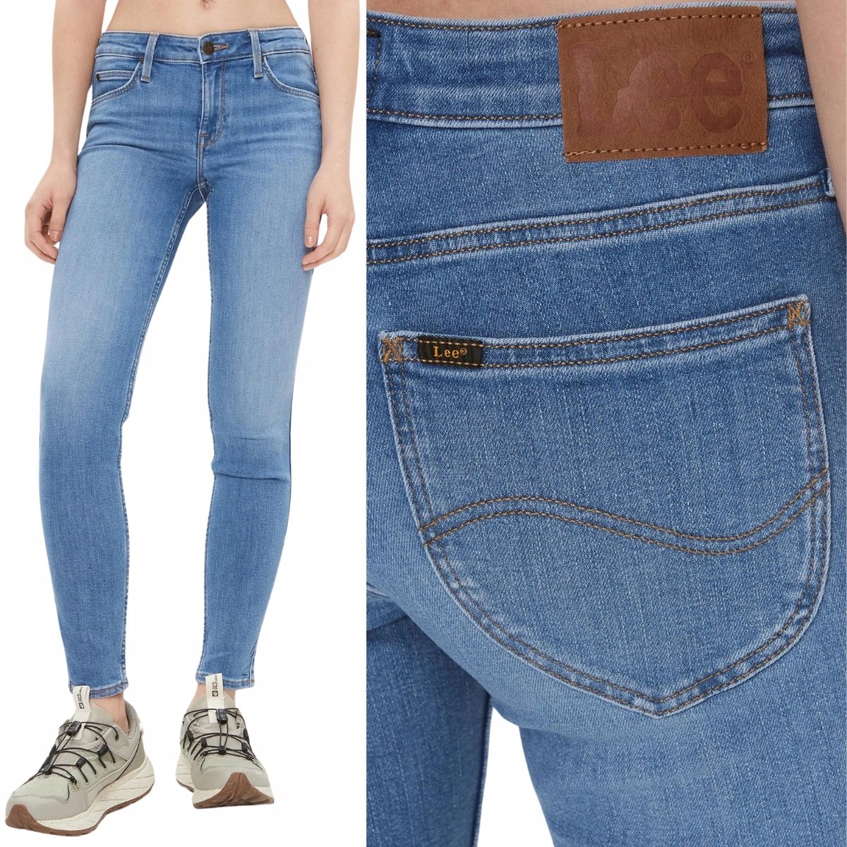 Lee SCARLETT SKINNY Majestic Wave RURKI ELASTYCZNE BLUE DżINS W29 L31