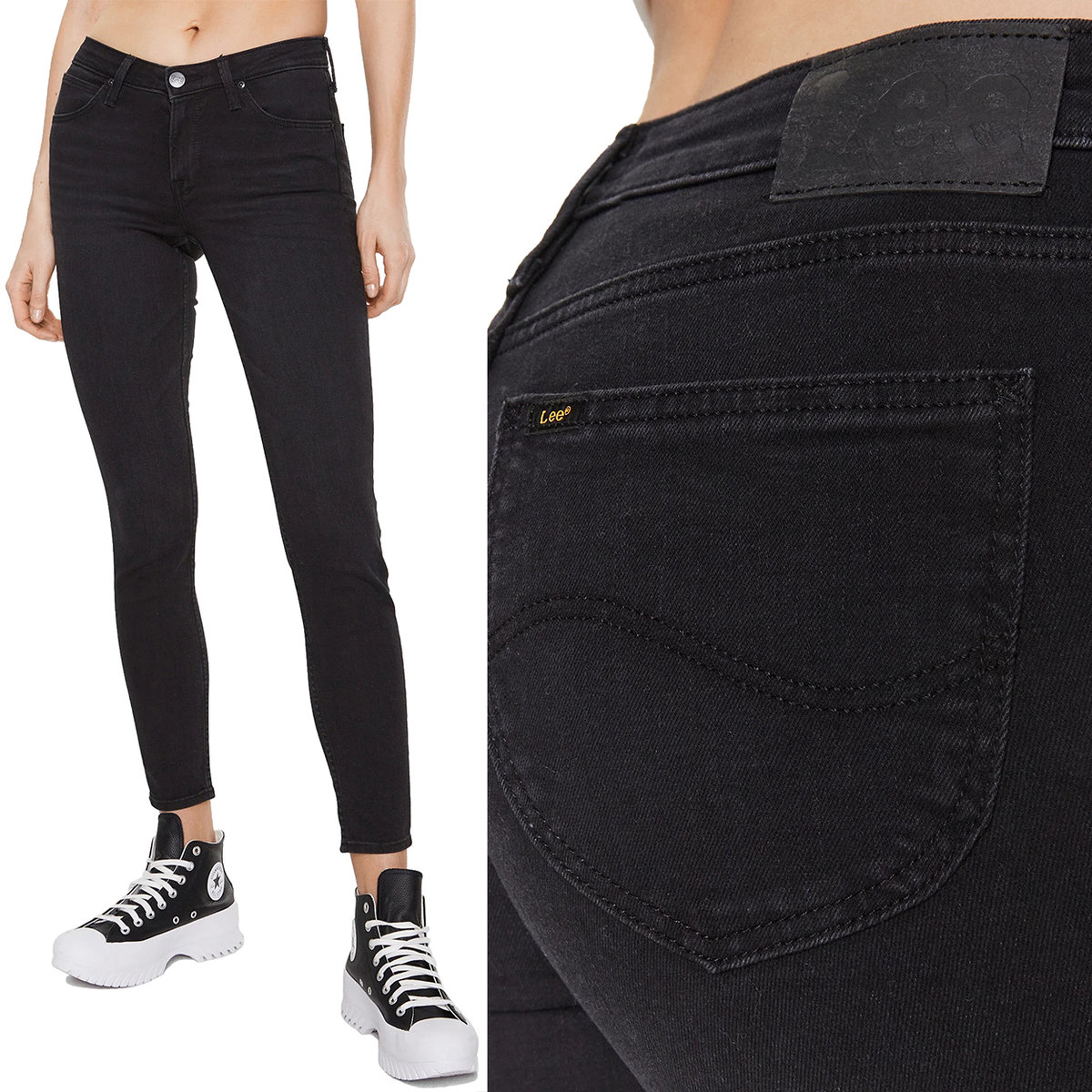 Lee SCARLETT SKINNY Midnight SZARE DżINSOWE RURKI W25 L29