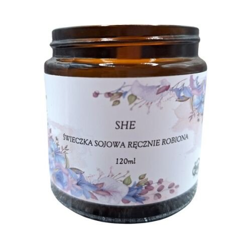 Świeczka Sojowa Ręcznie Robiona SHE. Świeczka w Brązowym Słoiczku 120 ml
