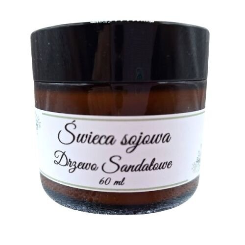 Świeczka Sojowa Ręcznie Robiona Drzewo Sandałowe 60 ml. Świeczka w Słoiczku