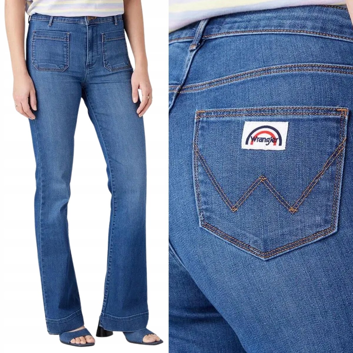 Wrangler FLARE Euphoria DZWONY CIEMNY DżINS W29 L34