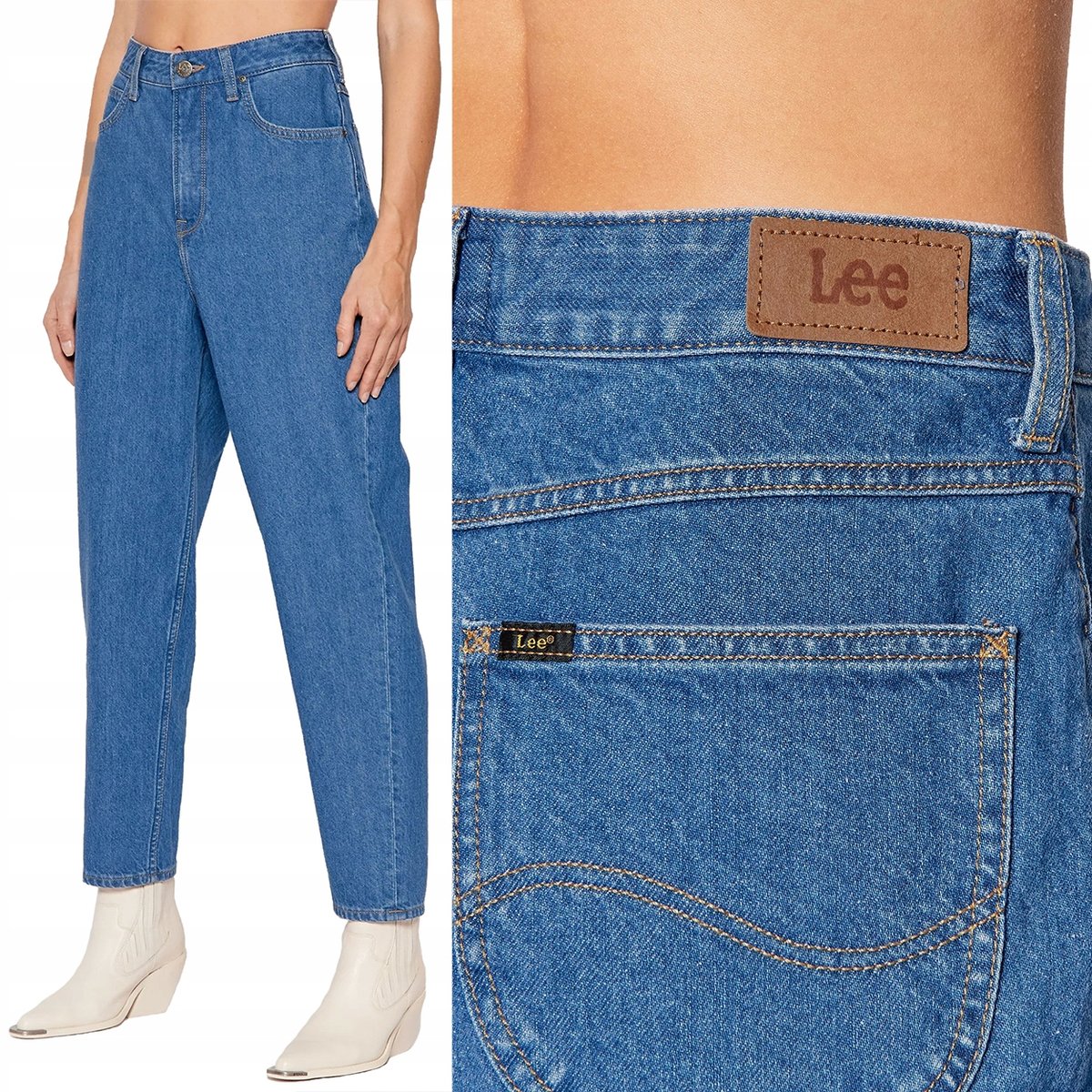 Lee STELLA TAPERED WYSOKI STAN MOM JEANS W32 L33