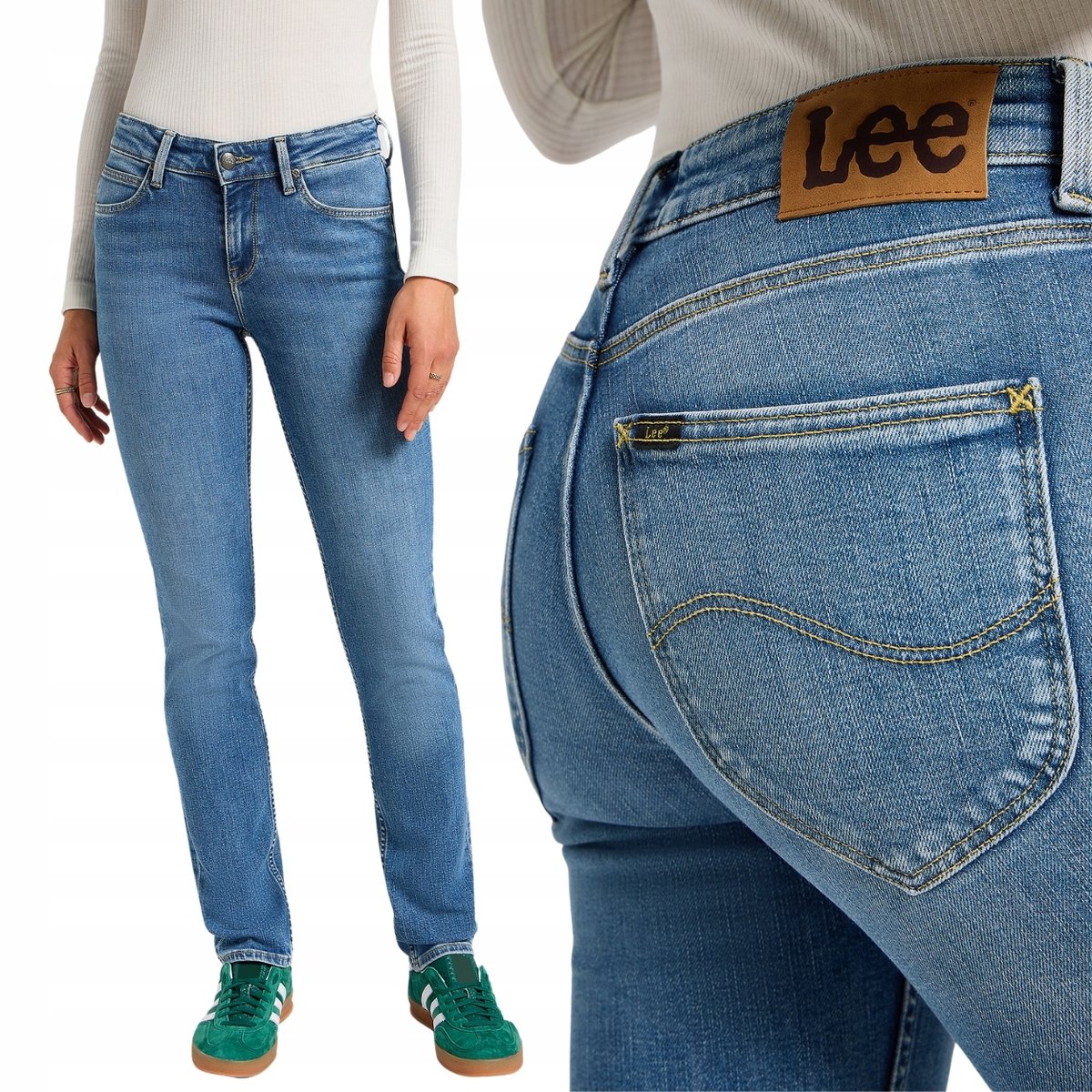 Lee MARION STRAIGHT Holding Back PROSTE CIENKI ELASTYCZNY DżINS W28 L33