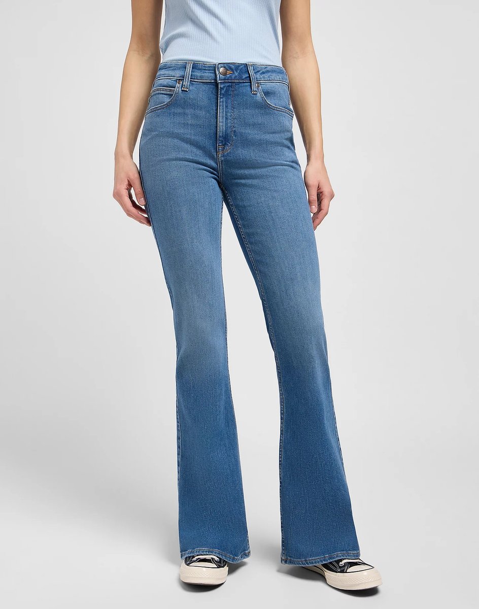 Spodnie Damskie Jeansy Flare Niebieskie Lee Breese 27/33