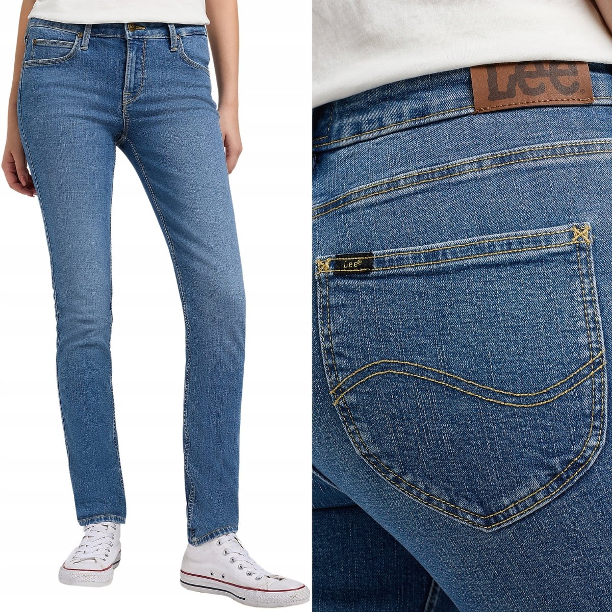 Lee SCARLETT SKINNY Vintage Mid RURKI ELASTYCZNY BLUE DżINS W34 L33