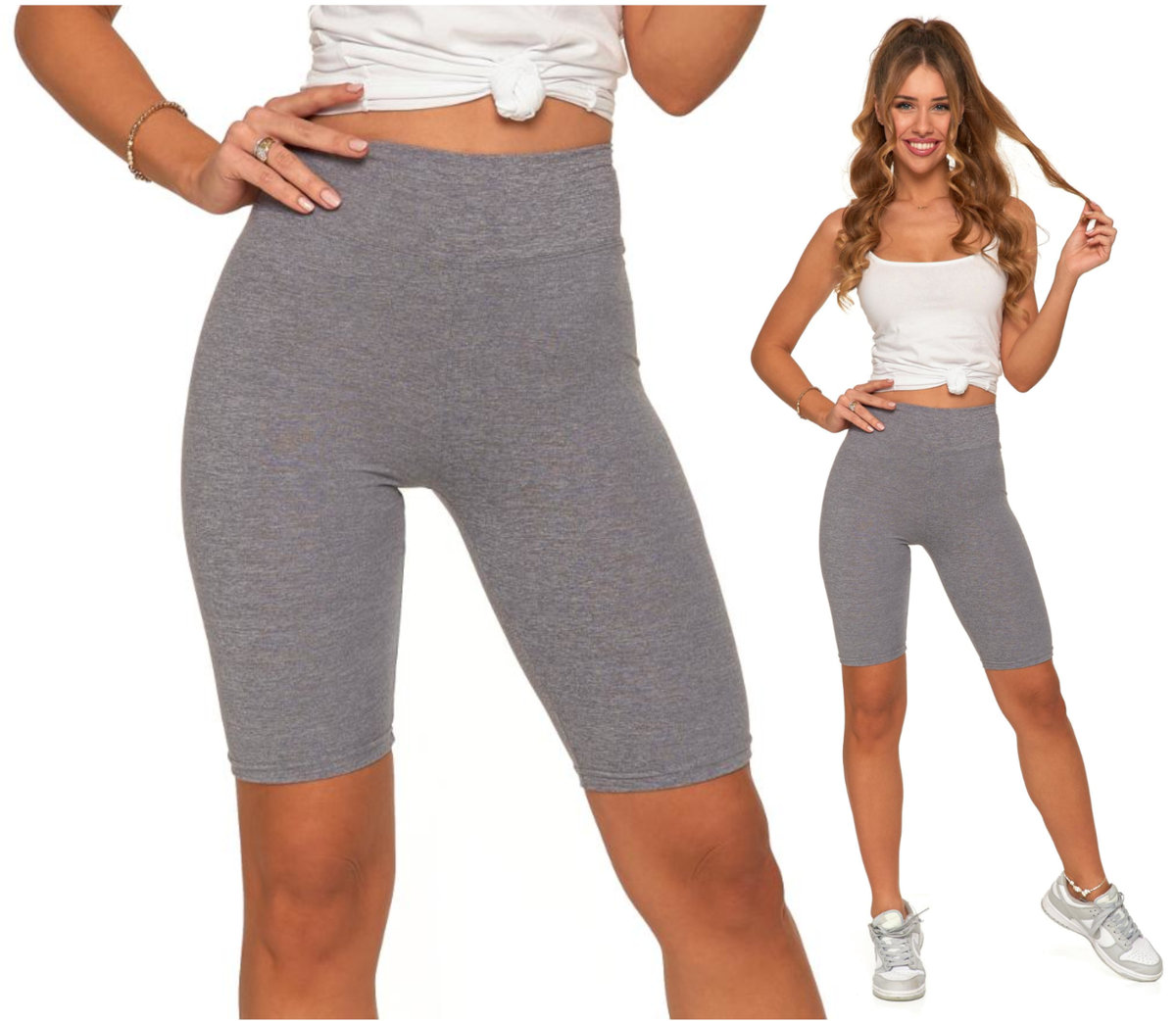 KOLARKI Krótkie Legginsy Wysoki Stan Kryjące Wygodne Gładkie MORAJ S/M