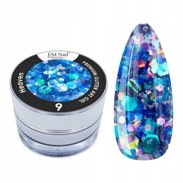 Żel do zdobień EM Nail Paint Premium Glitter Art Gel Heaven 9