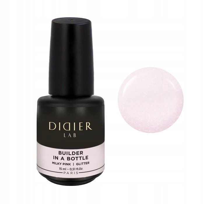 Żel w butelce Didier Lab Builder In A Bottle Milky Pink Glitter 15ml