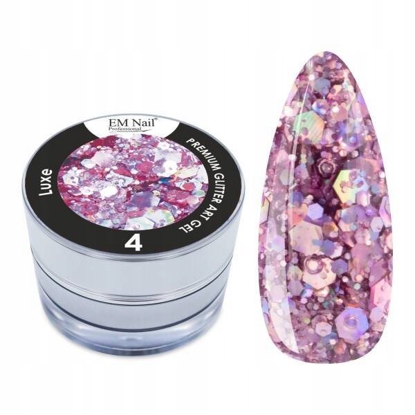Żel do zdobień EM Nail Paint Premium Glitter Art Gel Luxe 4