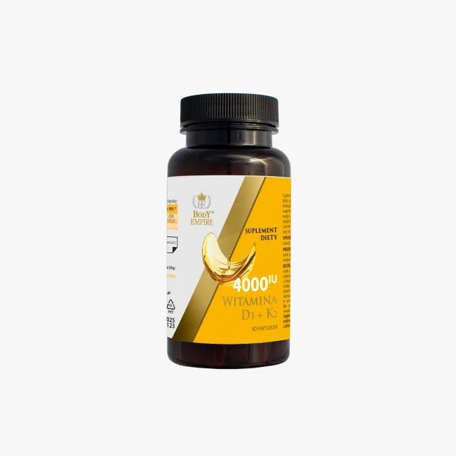 Suplement diety, Witamina D3+K2 MK-7 4000IU + 100mcg Olej z Czarnuszki, 90 kapsułek