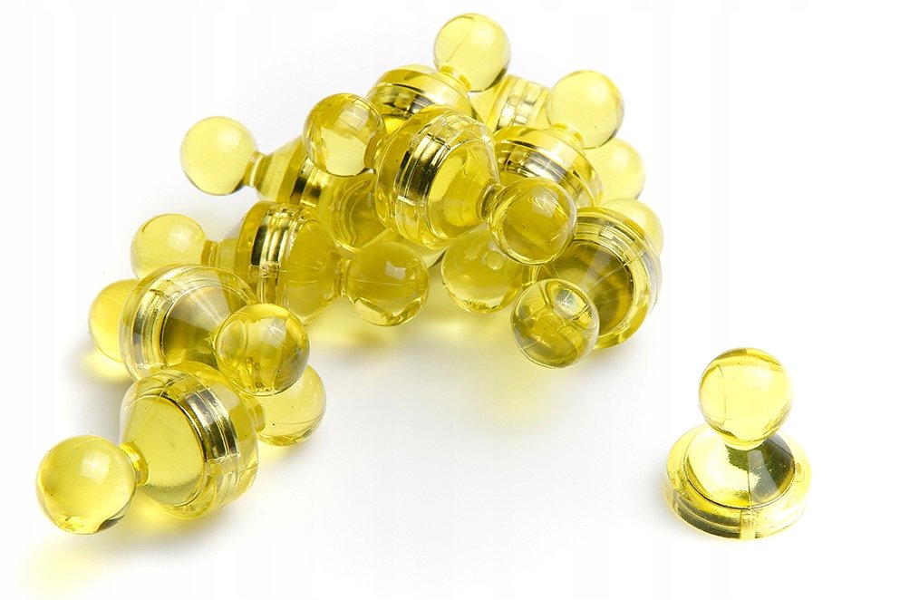 Magnes na lodówkę, biurowy 21x26 Żółty