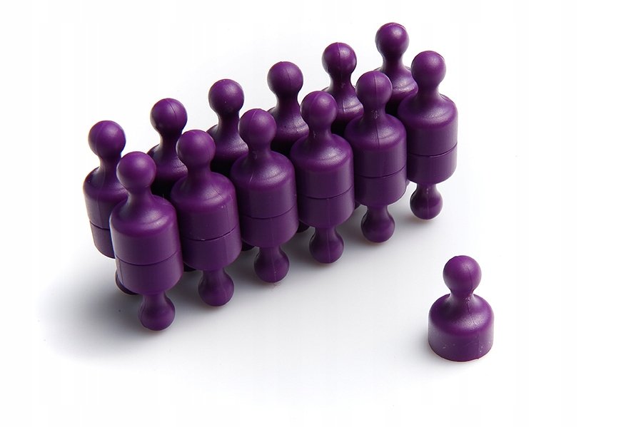 Magnes na lodówkę, biurowy 12x20 Fioletowy