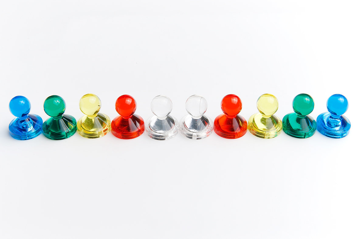 Magnesy na lodówkę, biurowe do tablic 21x26 10 szt