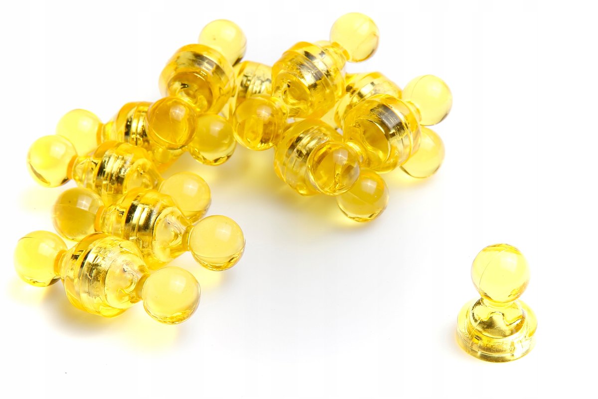 Magnes na lodówkę, biurowy 15x21 Żółty