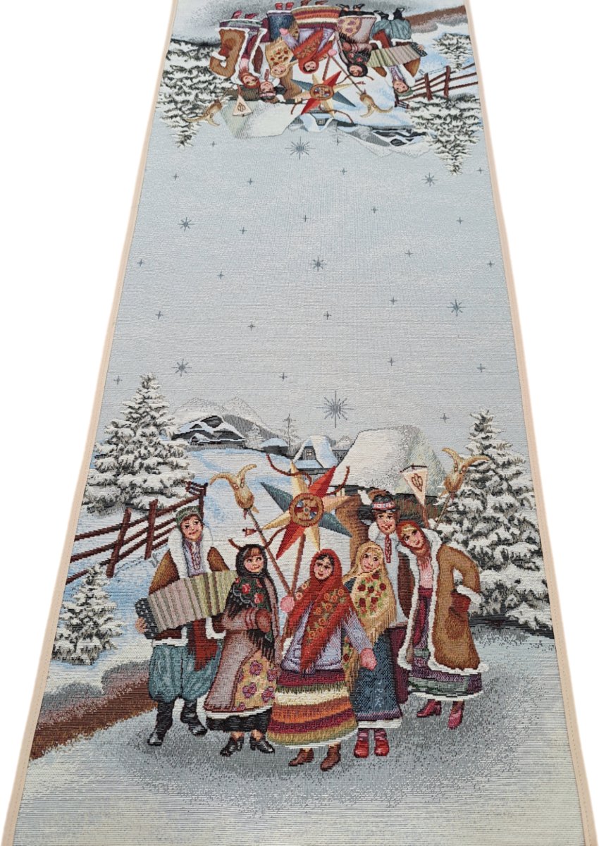 Bieżnik z kolędnikami 40x100 cm gobelinowy