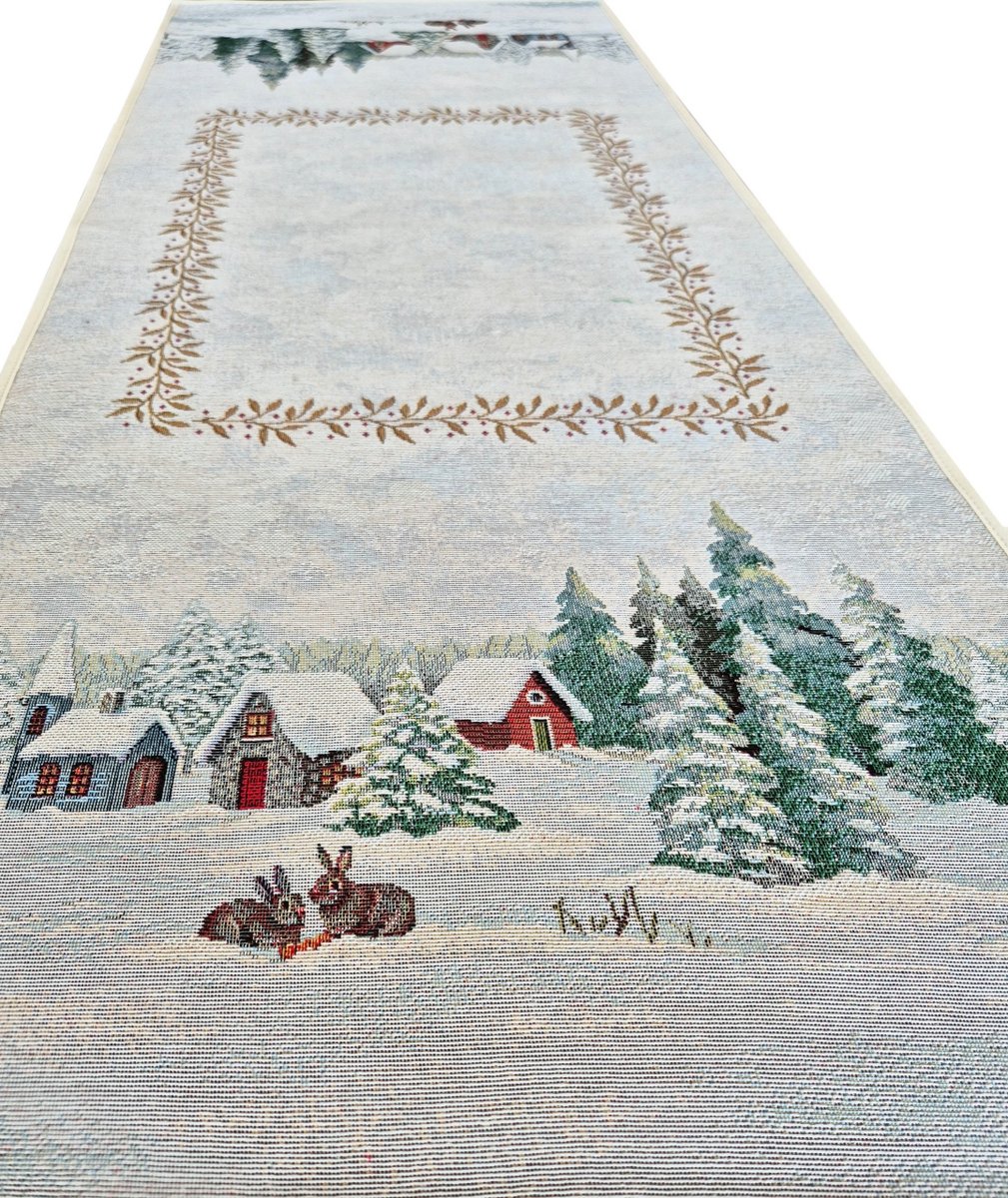 Bieżnik z zimowym pejzażem 40x100 cm gobelinowy