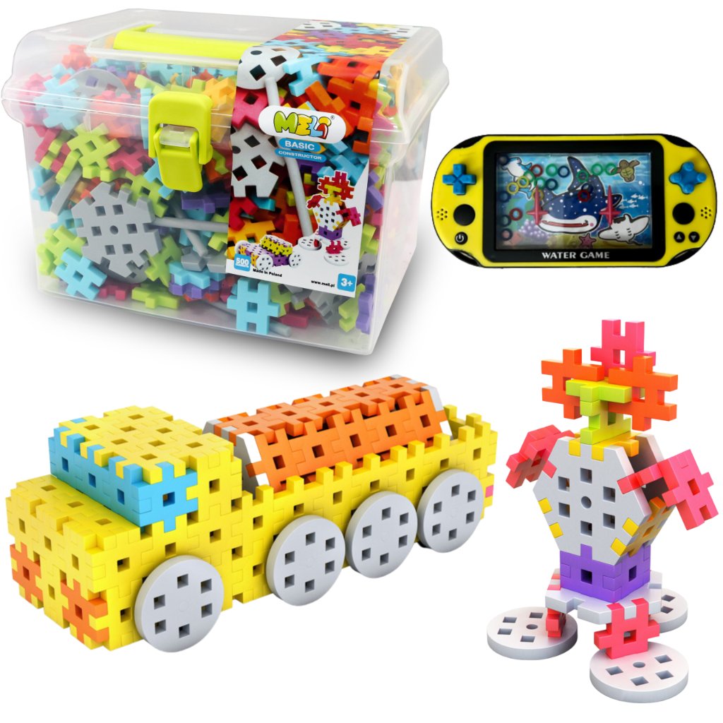 Klocki Meli Wafle Basic Constructor Travel Box 500 + Prezent Gra Wodna
