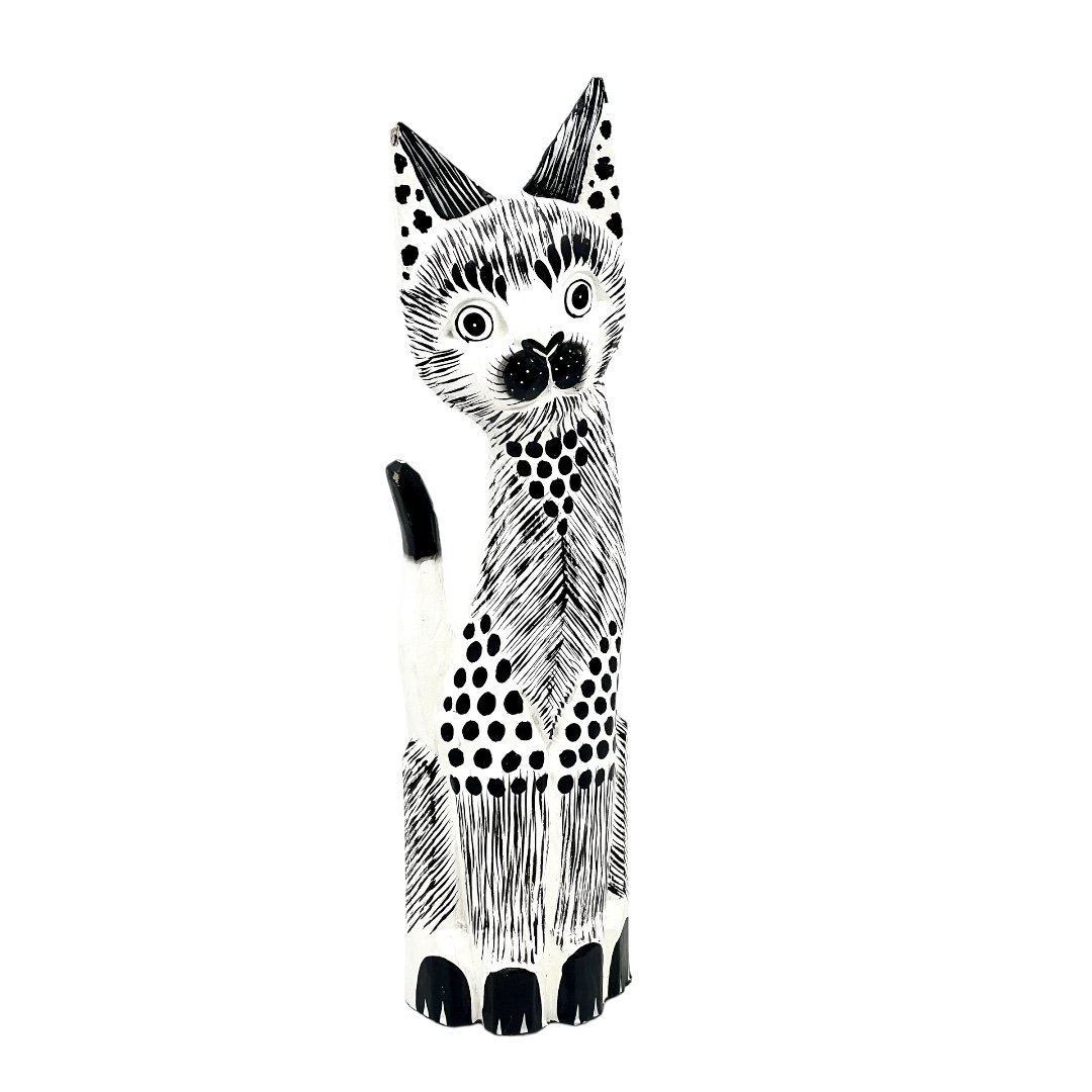 Kot Kotek Figurka Drewniana Ozdobna Unikatowa Dekoracja Prezent 50cm