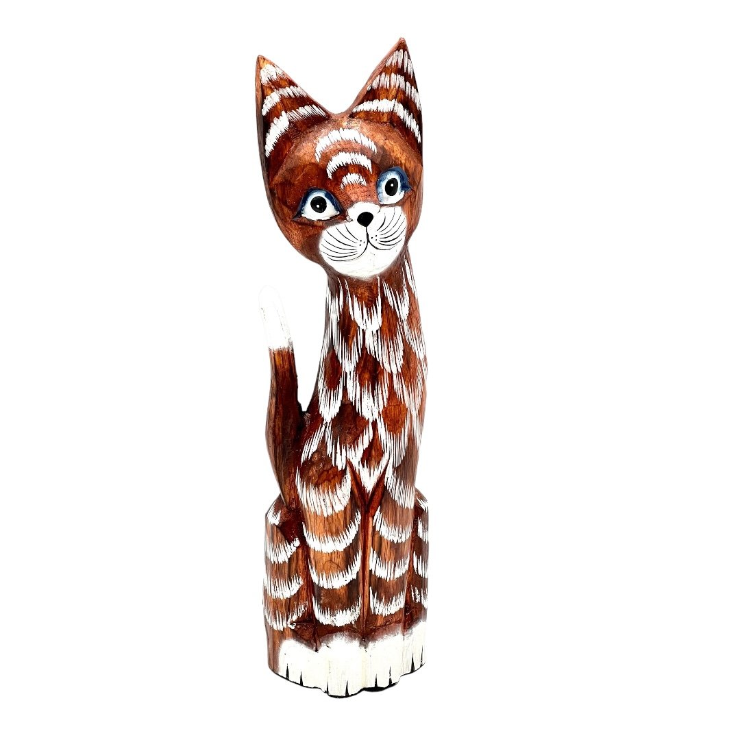 Kot Kotek Figurka Drewniana Ozdobna Unikatowa Dekoracja Prezent 50cm