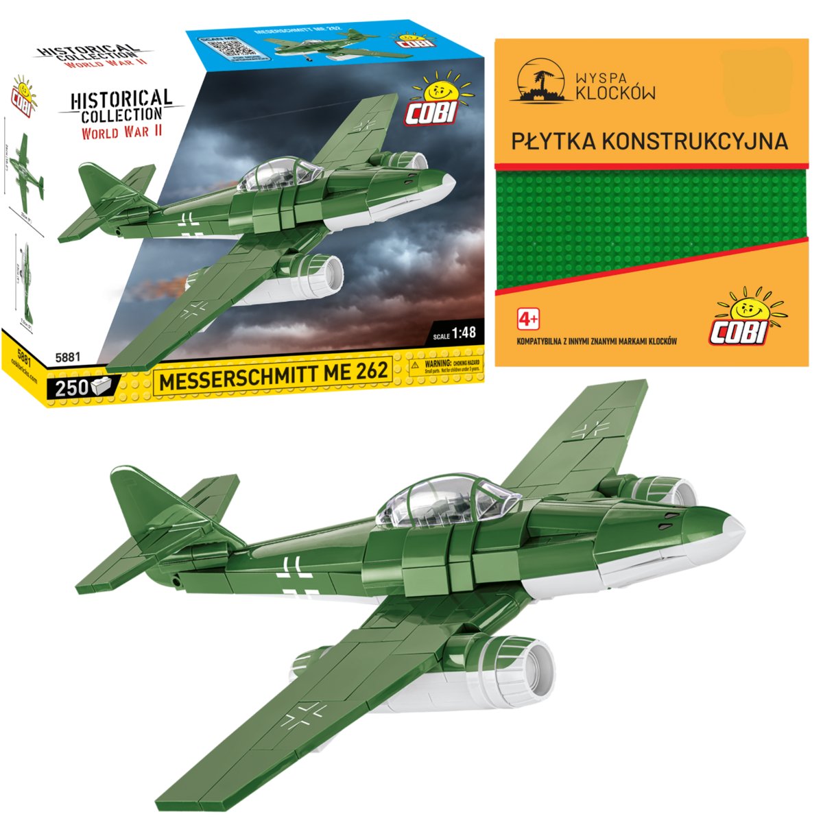 Cobi 5881 Samolot Myśliwiec Messerschmitt Me262 250el