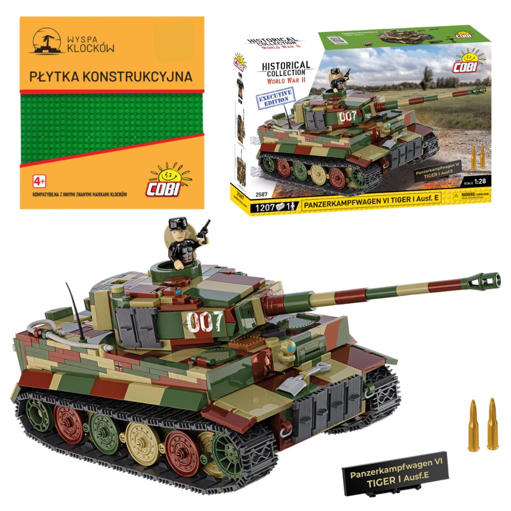 Cobi 2587 czołg Panzerkampfwagen VI TIGER I Ausf. EXECUTIVE EDITION HC WW2 1207 El. + PŁYTKA
