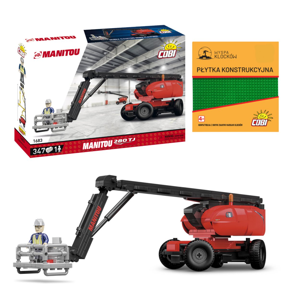 Cobi 1683 Podnośnik teleskopowy Manitou 280TJ  347 EL. + PŁYTKA