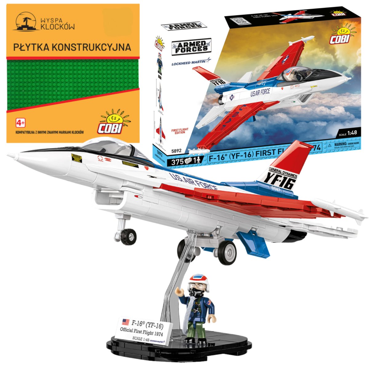Cobi 5892 Samolot F-16 (YF-16) First Flight 1974 ARMED FORCES 375 El. + PŁYTKA