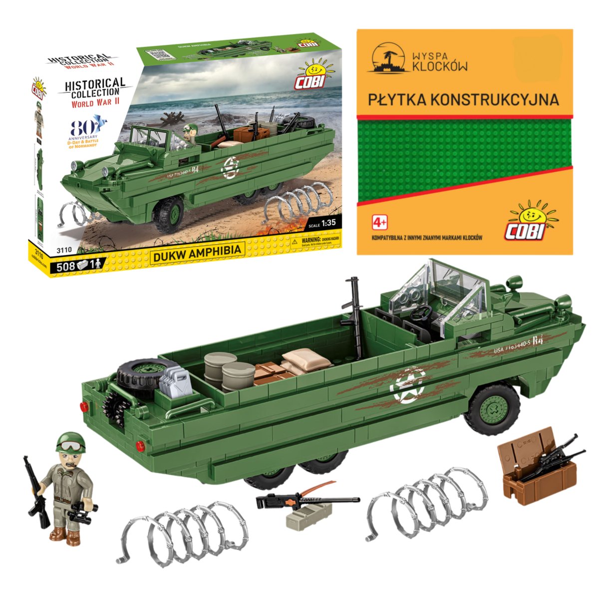 Cobi 3110 DUKW Amphibia HC WW2 508 El. + PŁYTKA