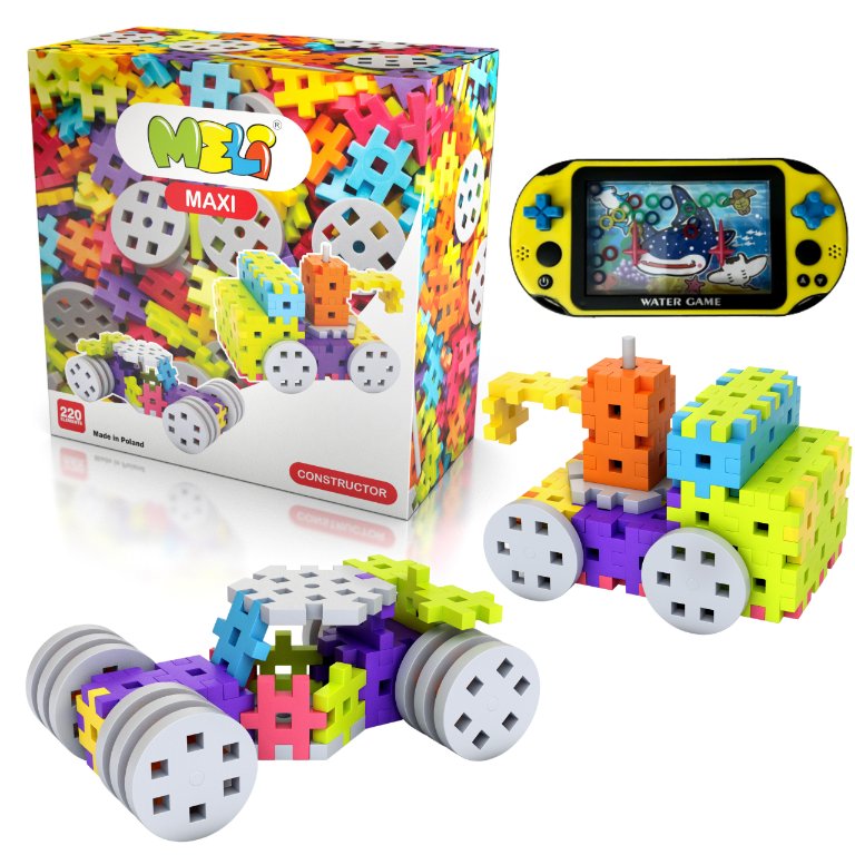 Klocki Meli Maxi Constructor 220 Wafle Konstrukcyjne + Prezent Gra